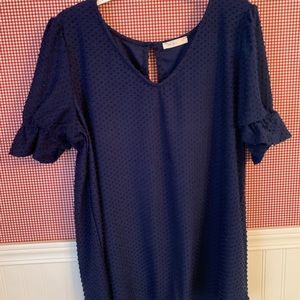 Navy blue Swiss dot tunic